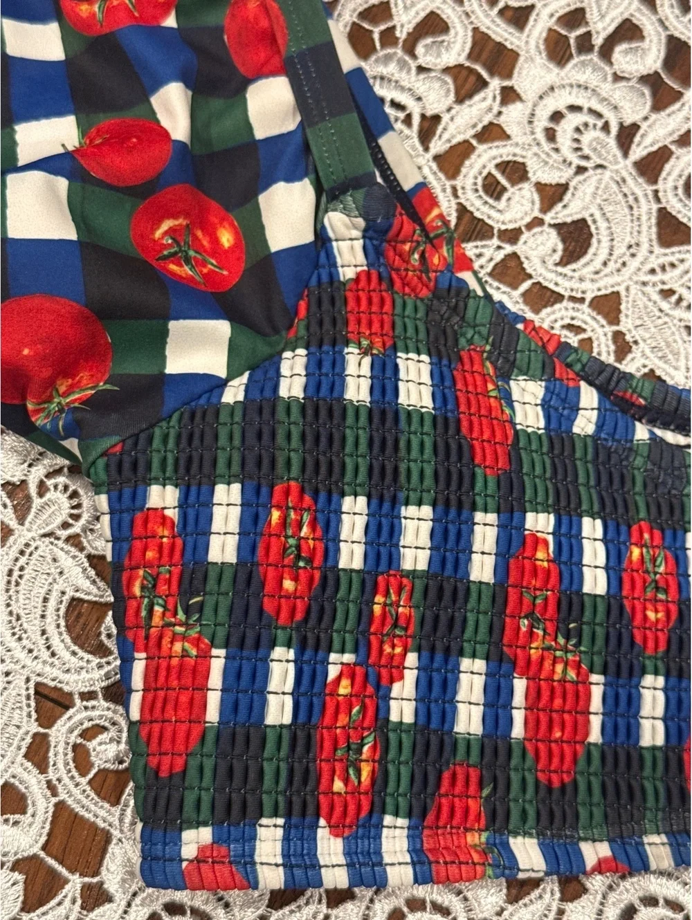 NWT Hutch Marin Swim Top Women's Size M Tomatoes